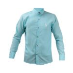 پیراهن مردانه آبی فیروزه ای مدل VQ