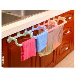 آویز کابینتی دومنظوره ی پلاستیکی Dual purpose cabinet hanger for towel and nylon bag